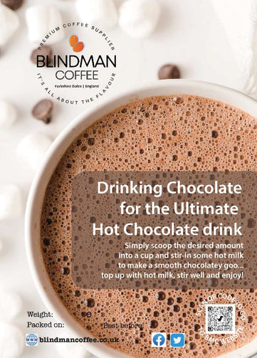 Label for drinking chocolate powder