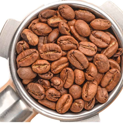 Image of whole Rwandan coffee beans 